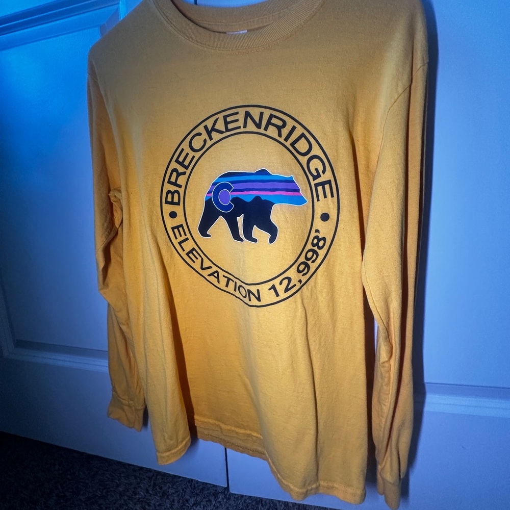 Gildan Yellow Graphic Long Sleeve Shirt